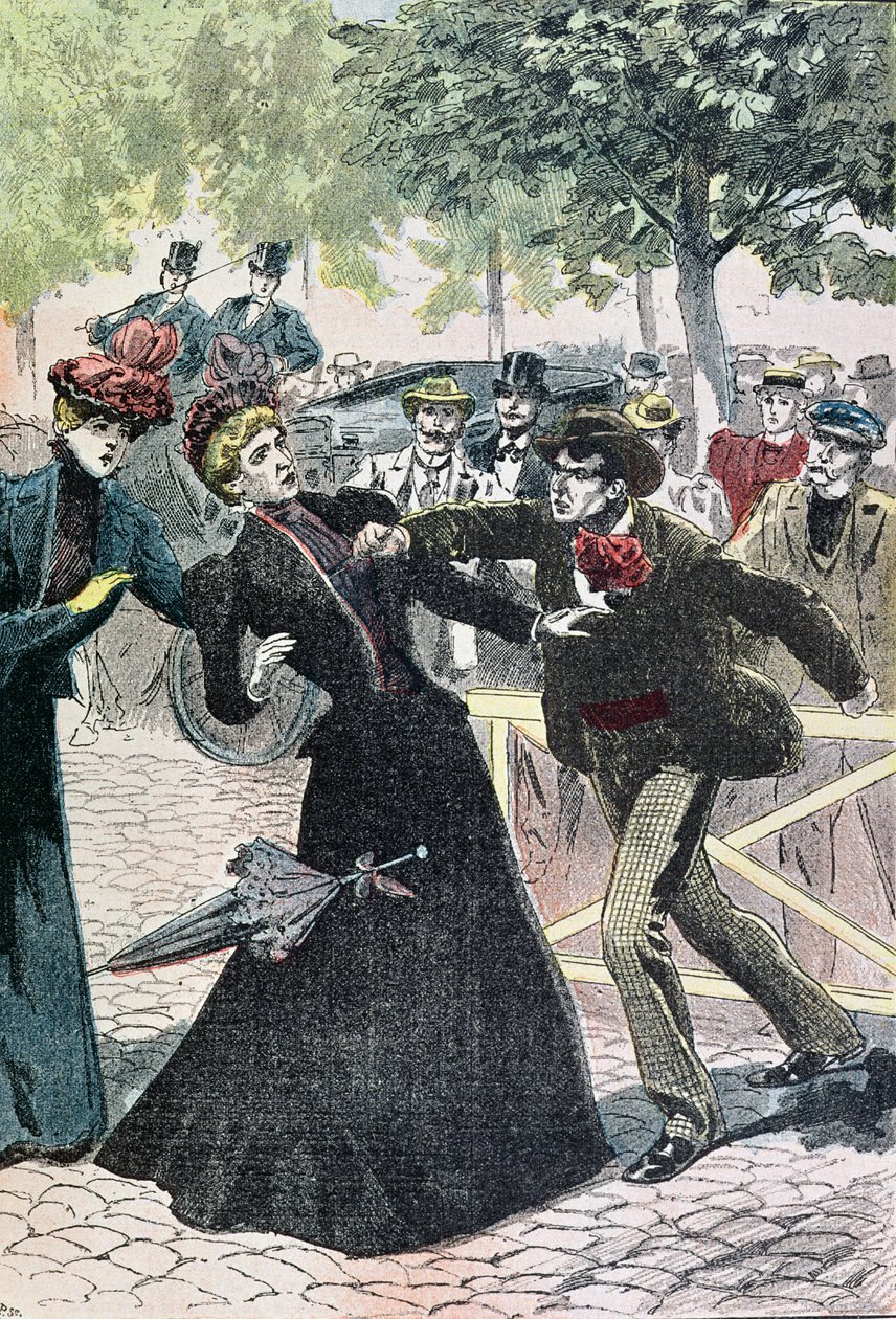 Erzsébet (1837-98) Ausztria császárnője, Luccheni meggyilkolása, 1898. szeptember 10., illusztráció a Le Pelerinből, 1898 (színes metszet) alkotó: French School