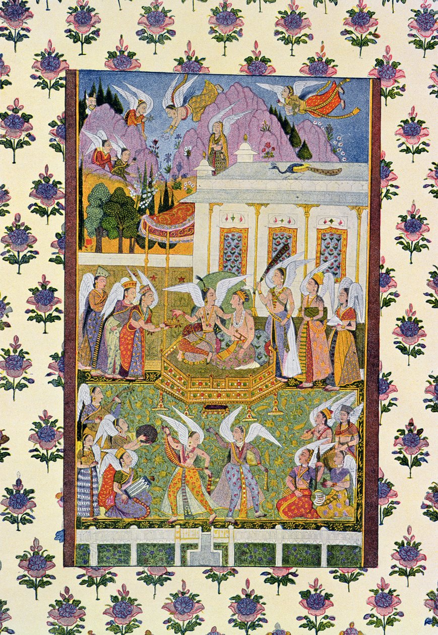 Efrits és Djinn összeállítása, illusztráció az Arab éjszakákból, 1895 (színes metszet) alkotó: French School