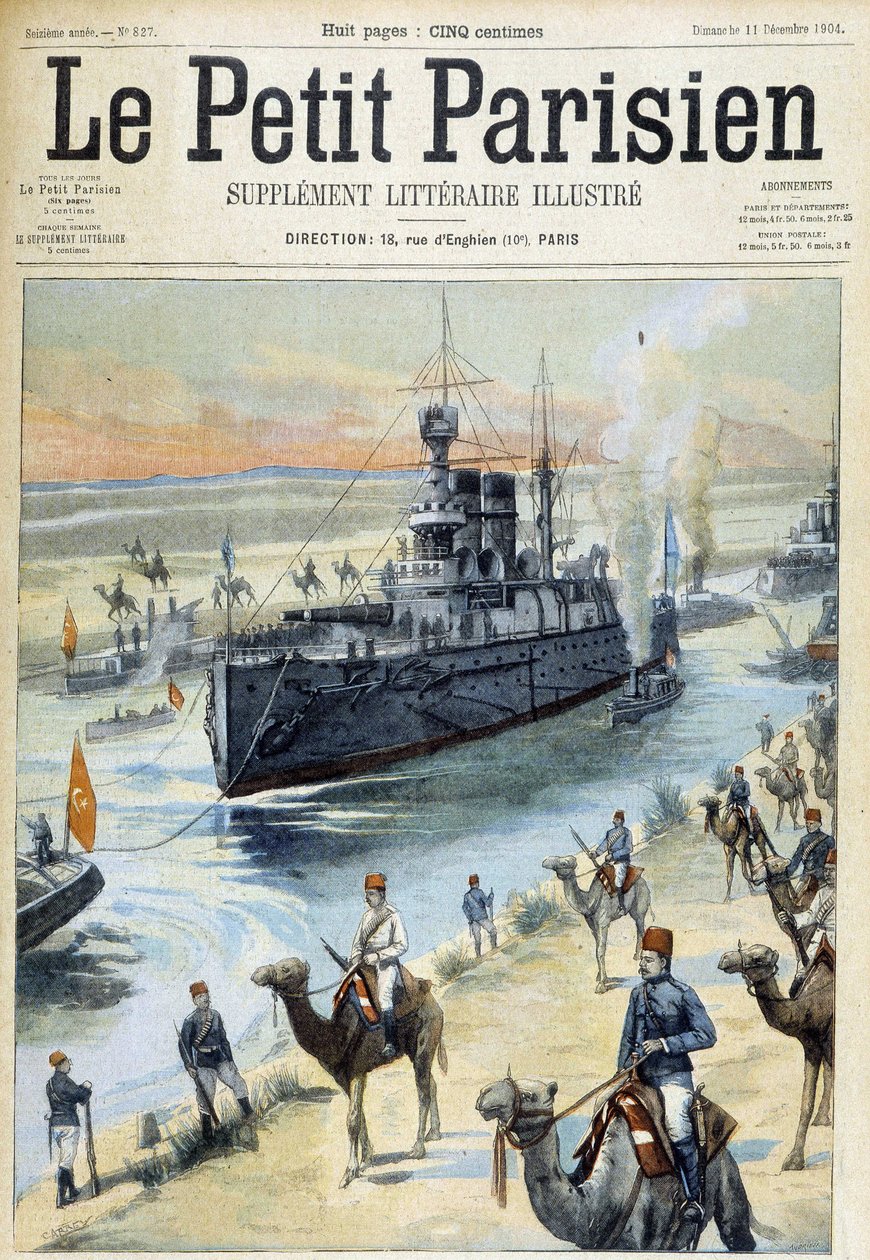 A balti osztag átkel a Szuezi-csatornán - a "" A kis párizsi" című filmben 1904.11.12. alkotó: French School