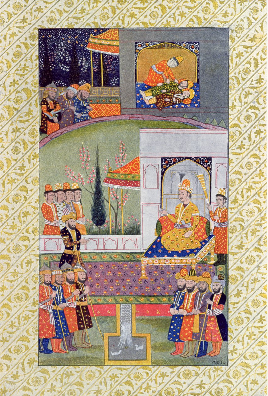 Az igazságosság ágya, illusztráció az Arab éjszakákból, 1895 (színes metszet) alkotó: French School