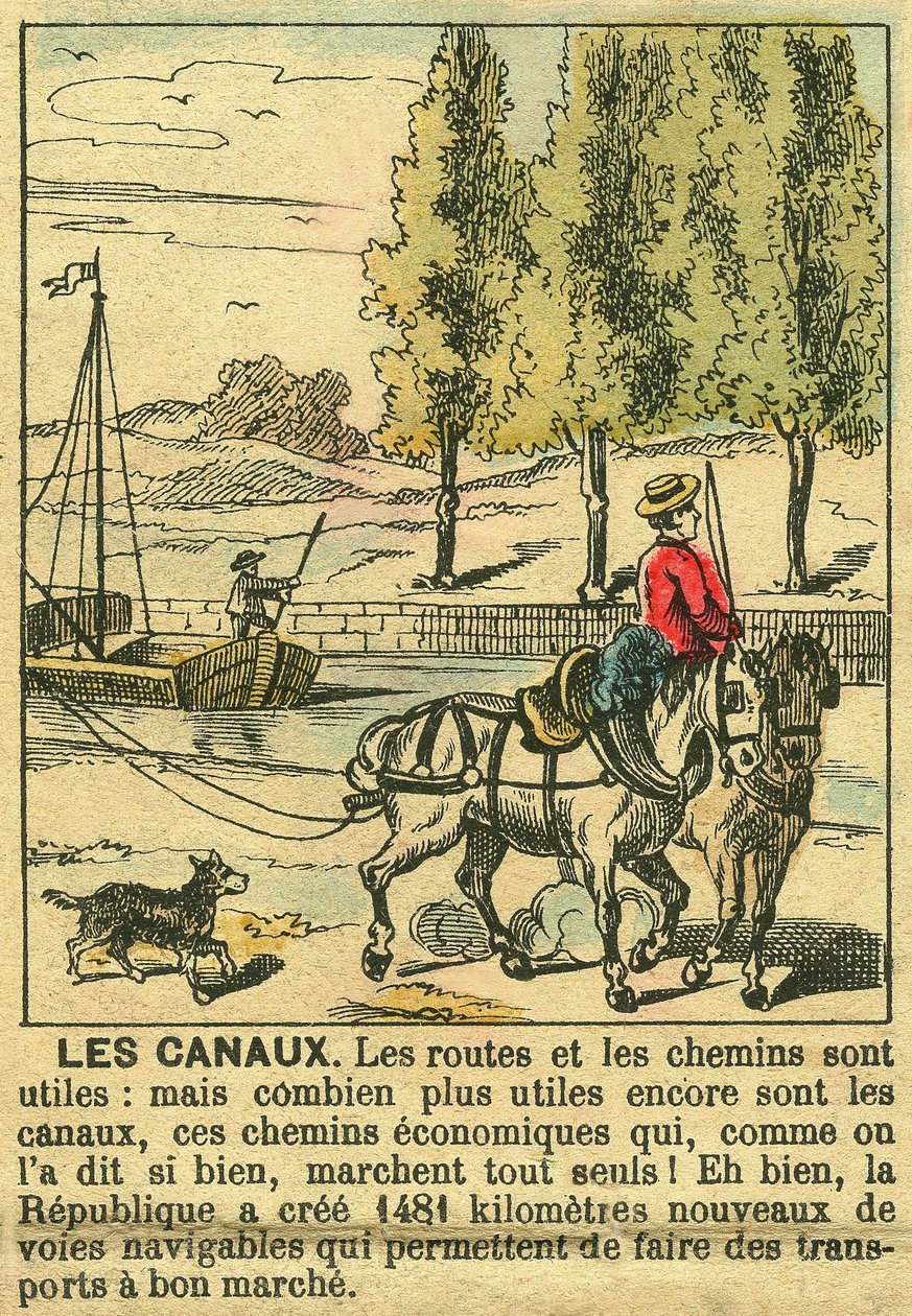 A csatornák, amelyek bemutatják a Harmadik Köztársaság előnyeit a csatornaépítésben az ország gazdasága számára. Metszet, „” Le Figaro, melléklet”, 1889.03.30., Párizs. alkotó: French School