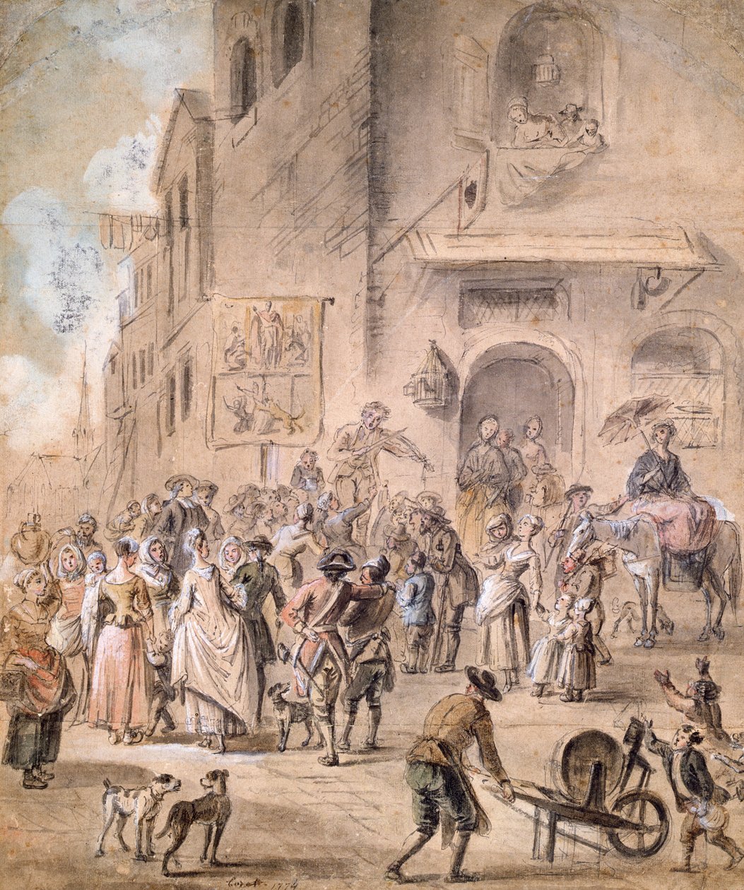 A sarlatán, 1774 (toll, tinta és WC papíron) alkotó: French School