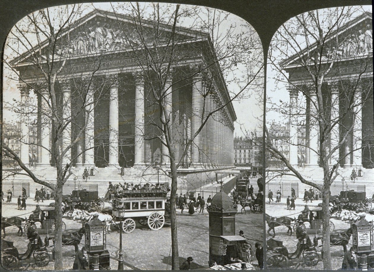 A La Madeleine-templom, Párizs, sztereoszkópikus nézet, 1860-70 körül alkotó: French School