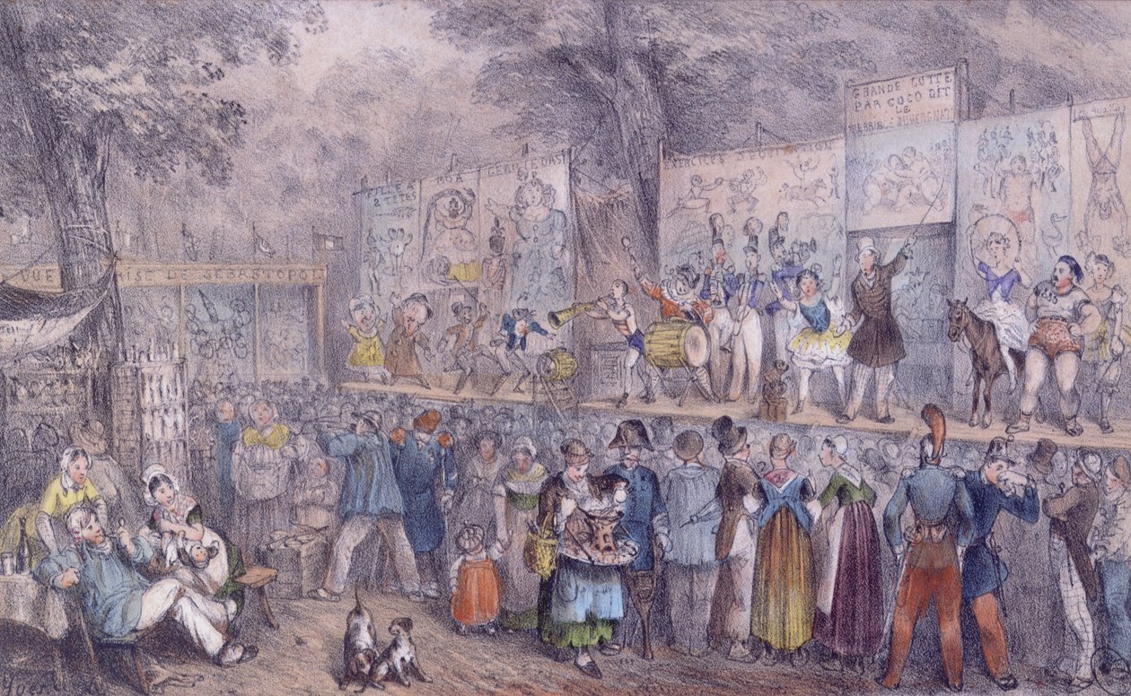 A cirkuszi felvonulás Saint-Cloudban, 19. század közepe alkotó: French School