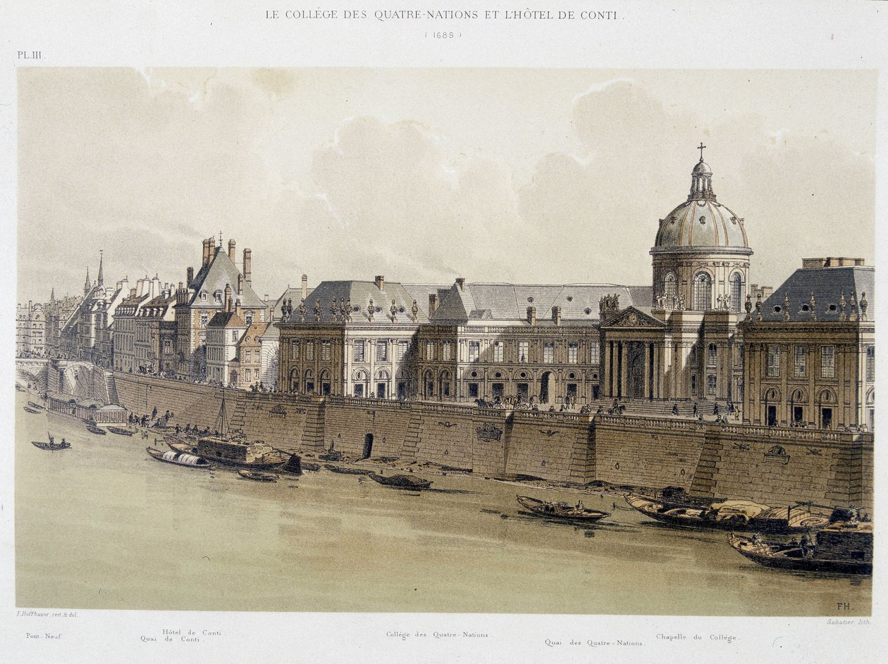 A Négy Nemzet Kollégiuma és a Hotel Conti 1689-ben - a "Párizs a korszakokon át" című filmben, 19. század vége alkotó: French School