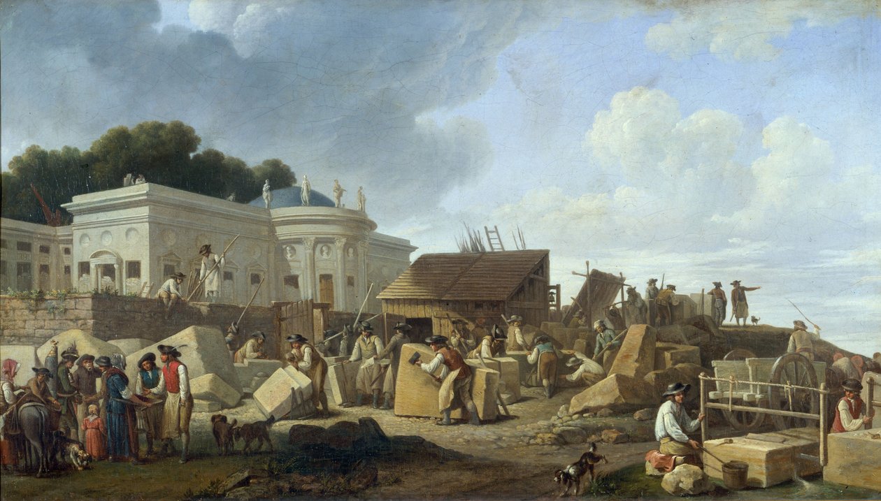 A Hotel de Salm építése 1786-ban (olaj, vászon) alkotó: French School