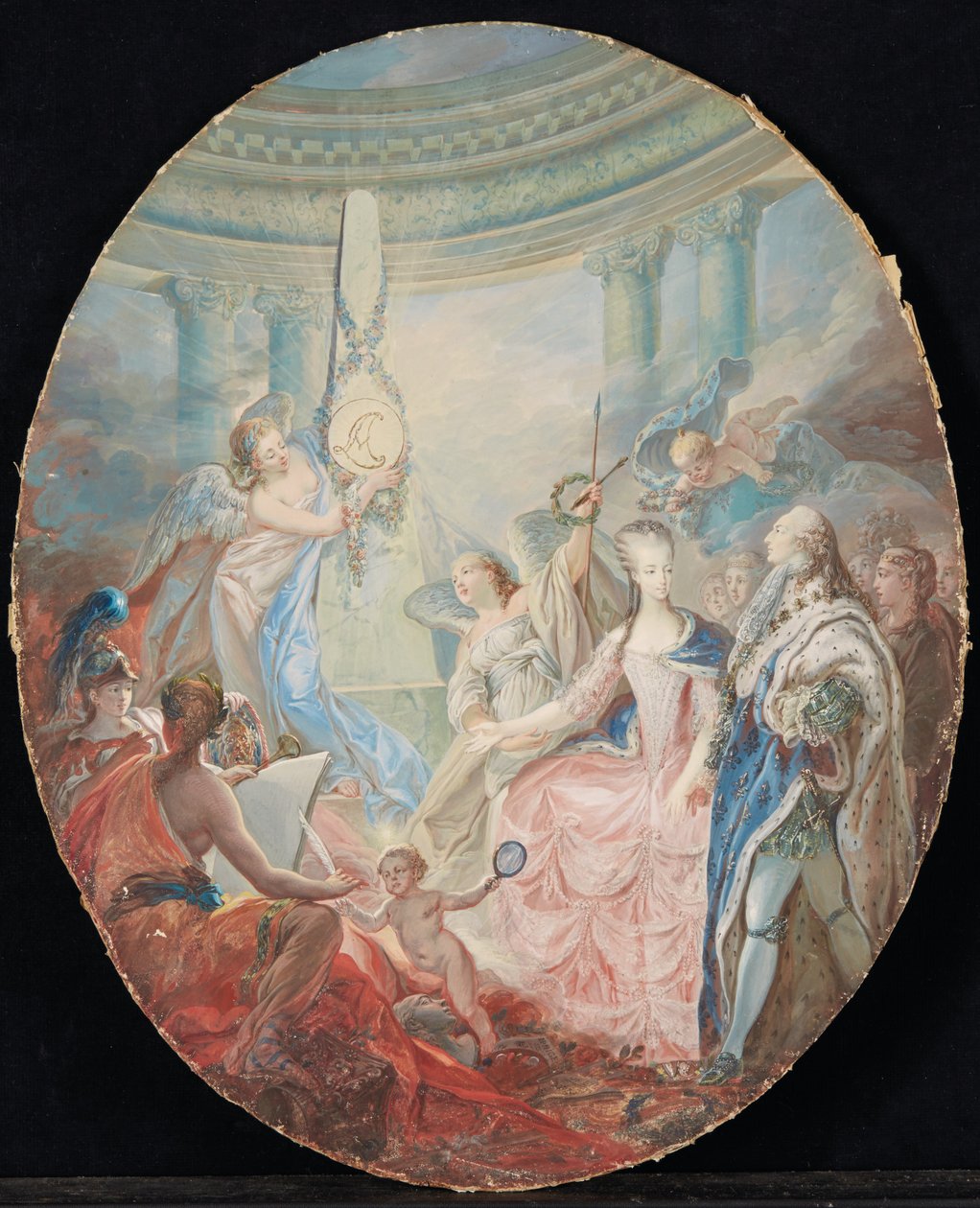 XVI. Lajos koronázása Marie-Antoinette kíséretében, 1774 után alkotó: French School