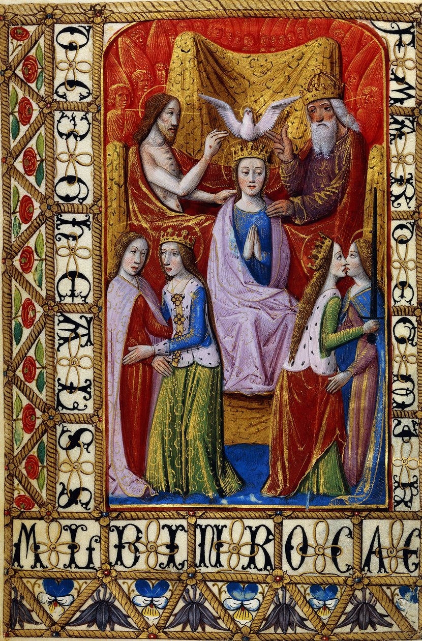 A Szűz megkoronázása a Szentháromság által, 1500 körül alkotó: French School