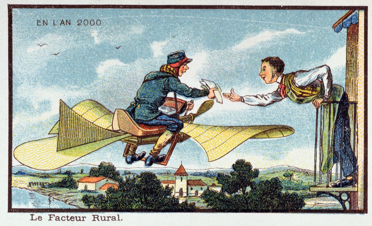 A vidéki postás 2000-ben, c. 1913 alkotó: French School