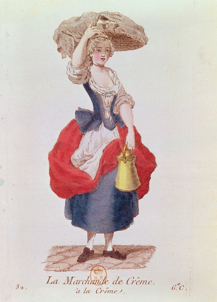 A krém eladó (színes gravírozás) alkotó: French School