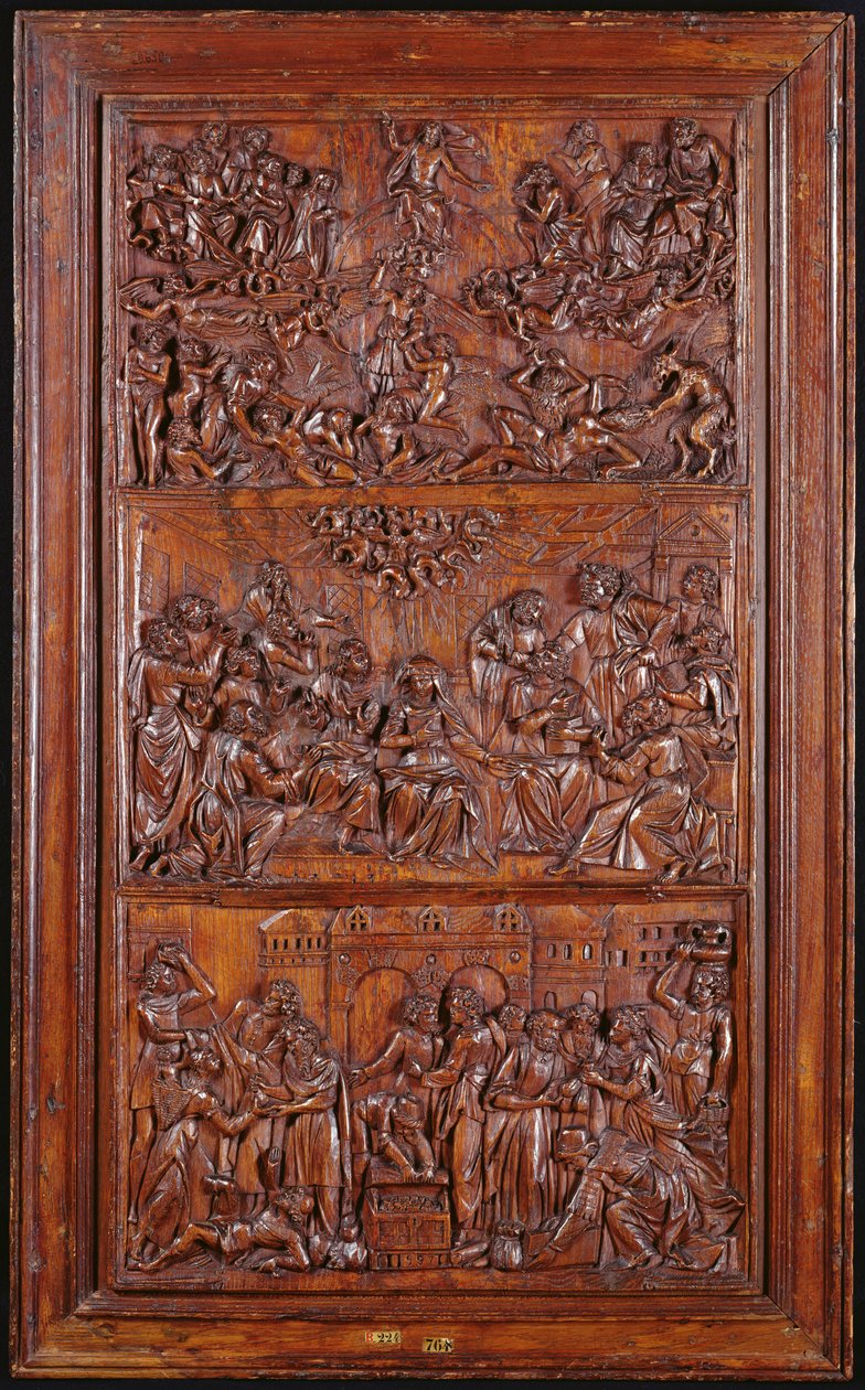 A Credo, III. panel: Az utolsó ítélet, Pünkösd és a szentek közössége, 1587 (fa) (lásd még: 4140367 és 414039) alkotó: French School