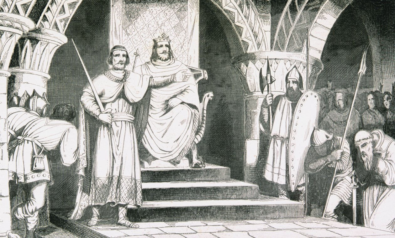 Chilperic II megkoronázása (670-720), Colart „Histoire de France” című művéből, 1840 körül megjelent alkotó: French School