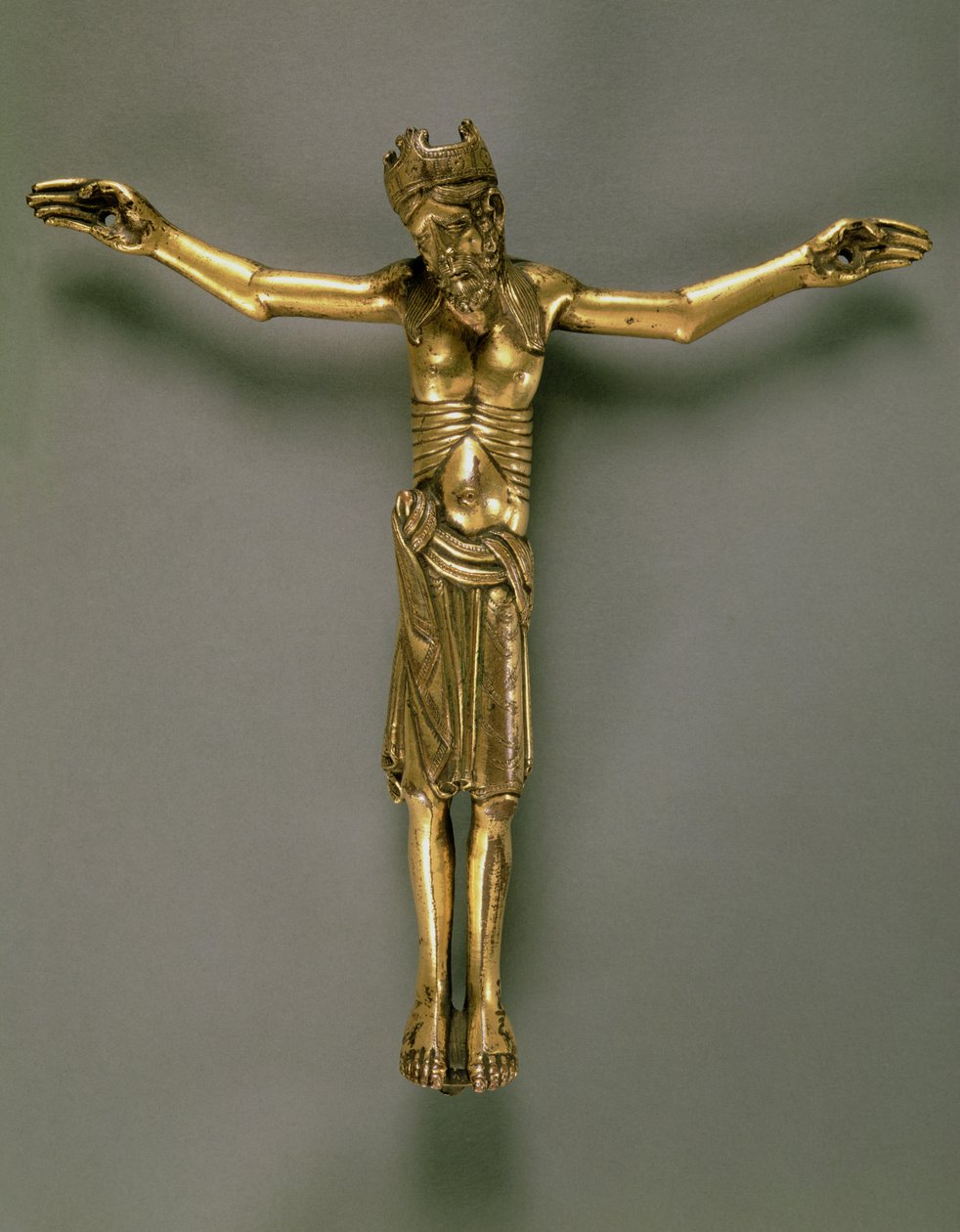 A keresztre feszített Krisztus, francia, 12. század második fele (aranyozott bronz) alkotó: French School