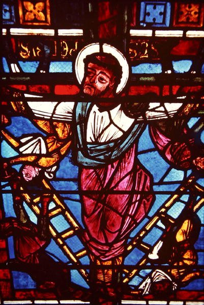 Szent Péter keresztre feszítése, a keresztrefeszítés ablakából, 1150-70 alkotó: French School