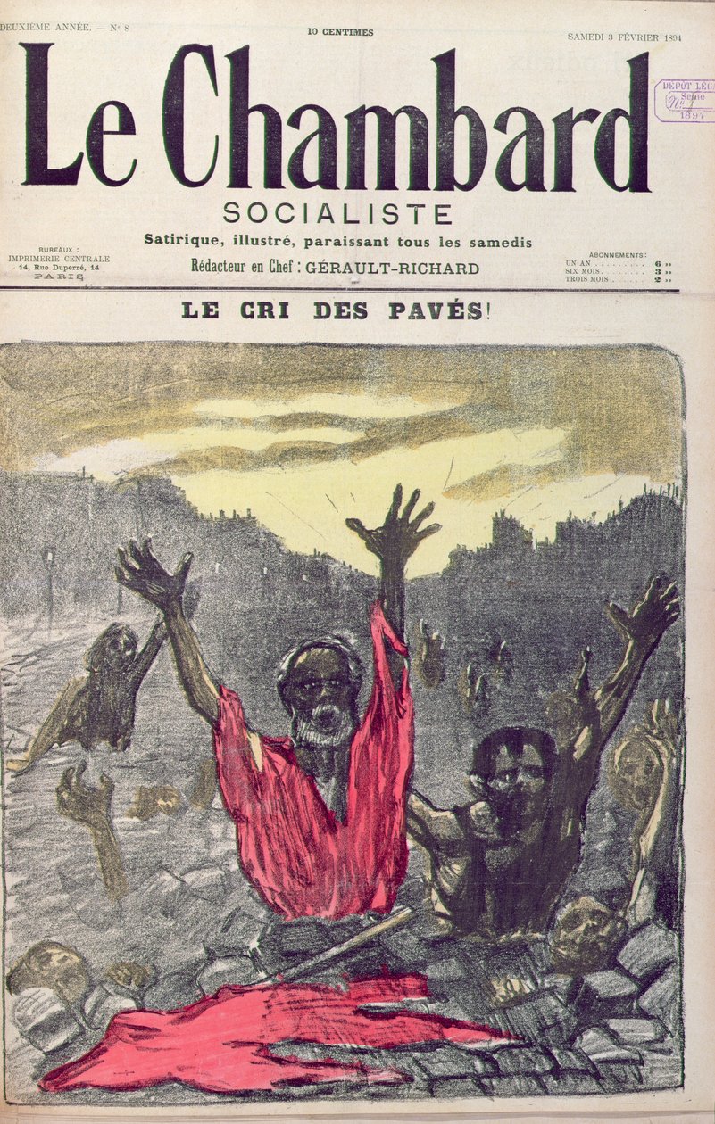 A szegények kiáltása, a Le Chambard Socialiste magazin borítója, 1894. február 3 alkotó: French School