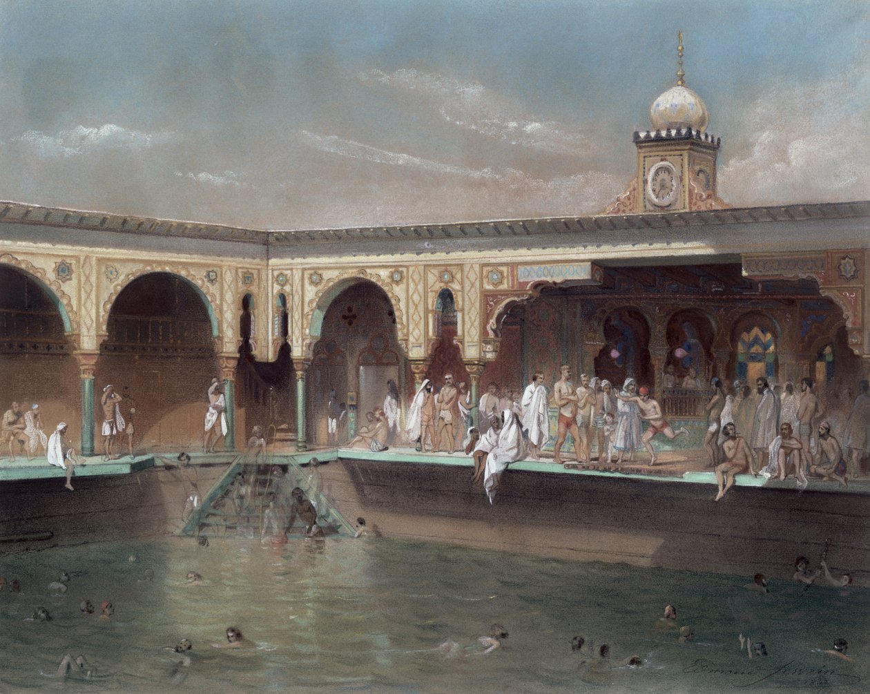 The Deligny Baths, Párizs, 1842 (wc papíron) alkotó: French School