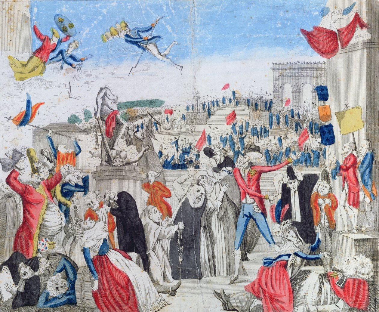 A kétségbeesett arisztokraták a Fete de la Federationt nézik a Champs de Marson, 1790. július 14., 1790 körül alkotó: French School