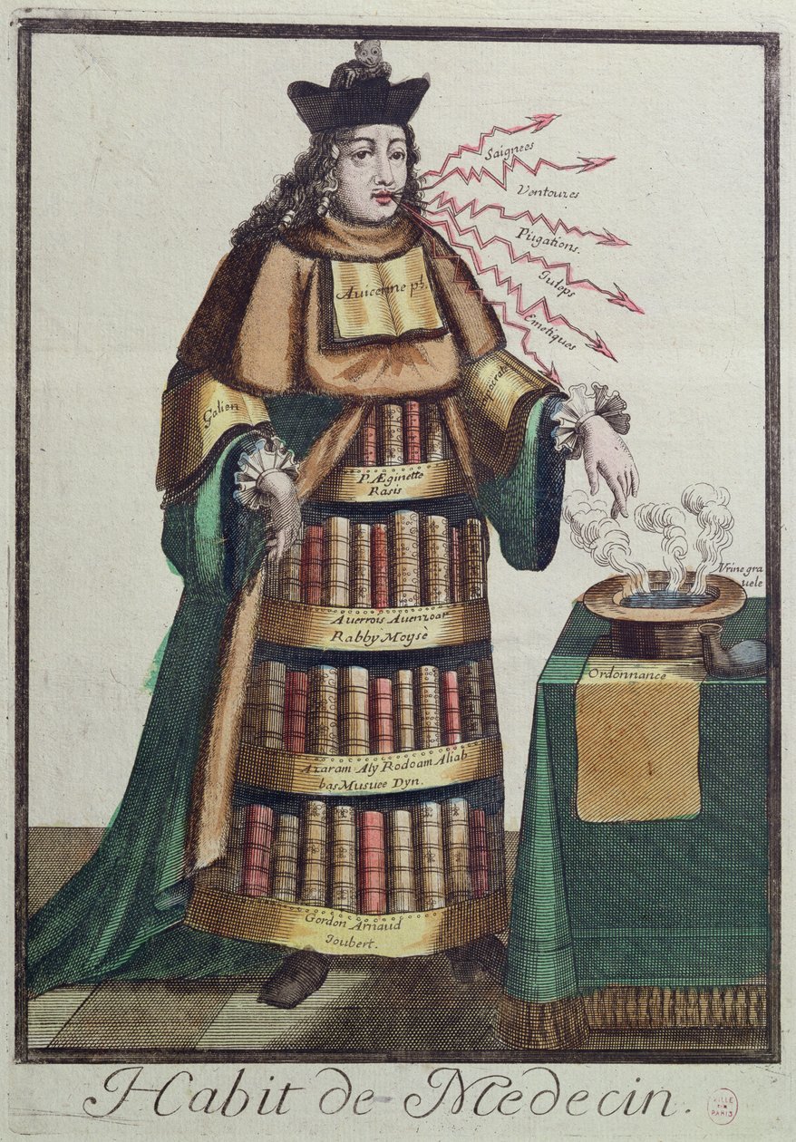 A doktor, allegorikus jelmezterv, a Larmessin család egyike által metszett kép után, 1640-84 körül alkotó: French School