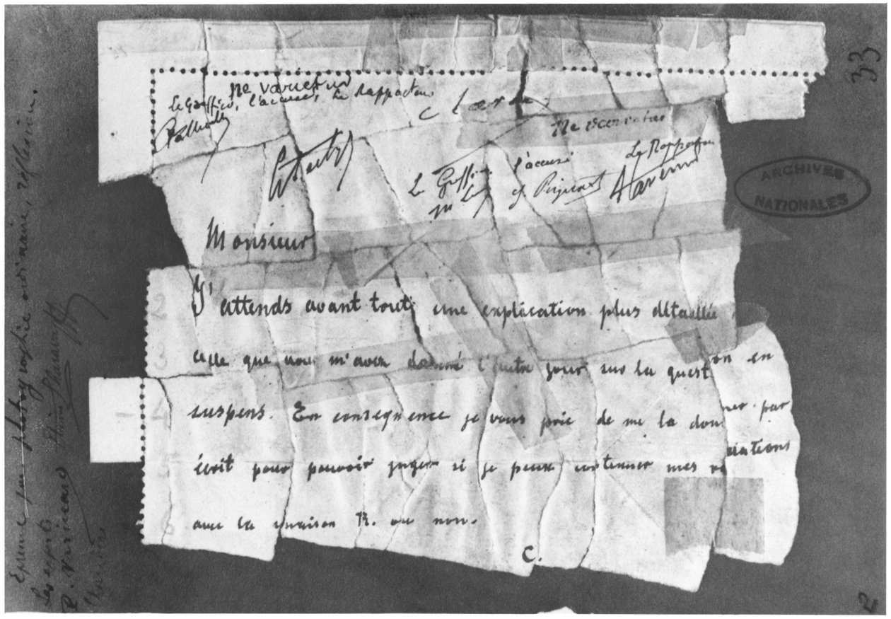 A Dreyfus-ügy, 1894. december 22., Esterházy parancsnoknak küldött távirat alkotó: French School