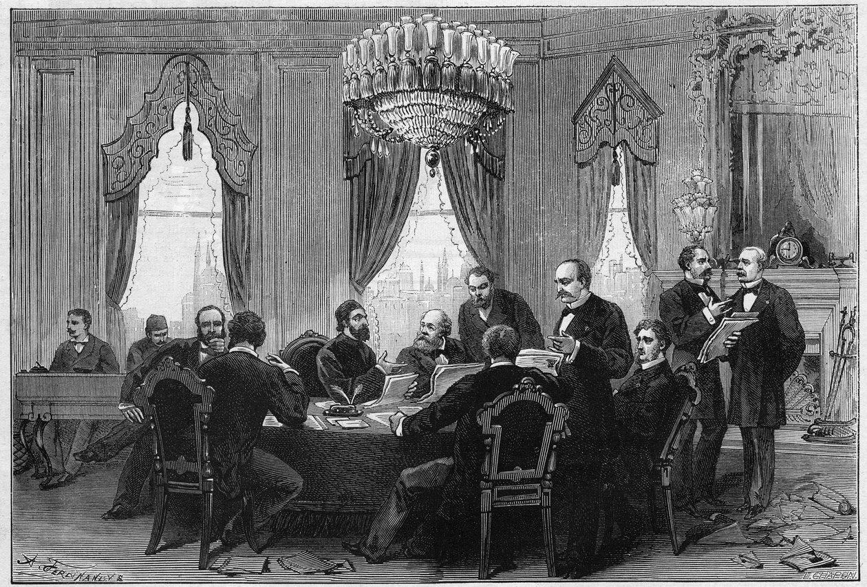 A keleti háború (1875-1878) orosz török háborúnak (orosz-török) is nevezett: a diplomaták december 23-án találkoztak a konstantinápolyi plenáris konferencián az Admiraute palotában. alkotó: French School