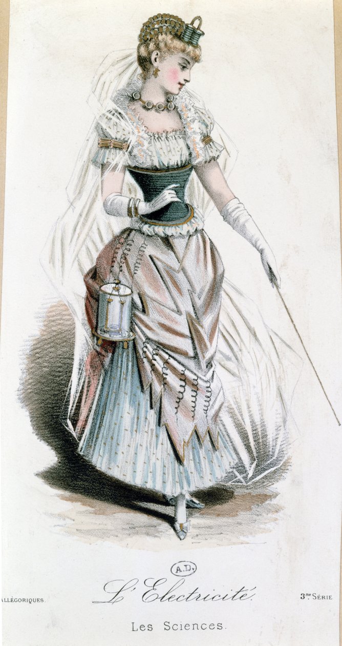 The Electricity Fairy, jelmez egy díszes bálhoz elemmel, 1885 körül alkotó: French School