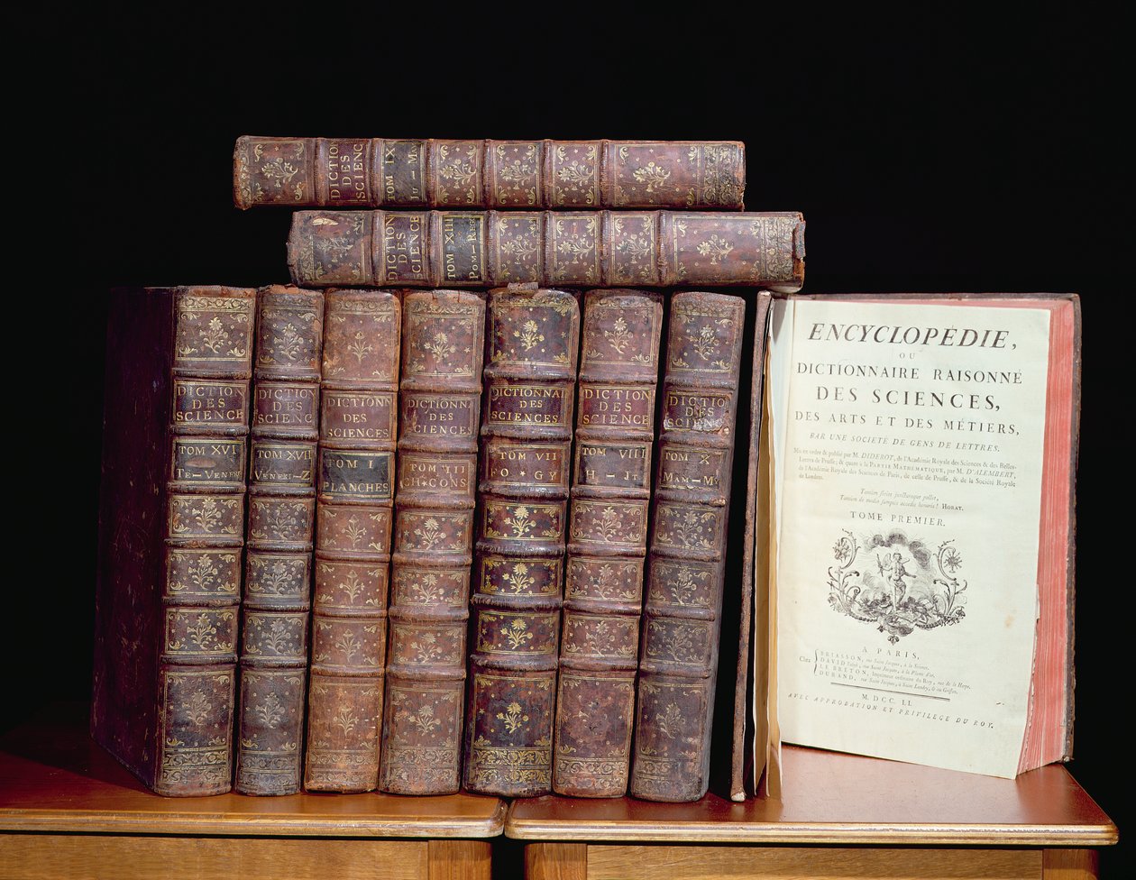 Denis Diderot (1713-84) és Jean le Rond dAlembert (1717-83) enciklopédiája, 1751-72 (bőr, papír és tinta) alkotó: French School
