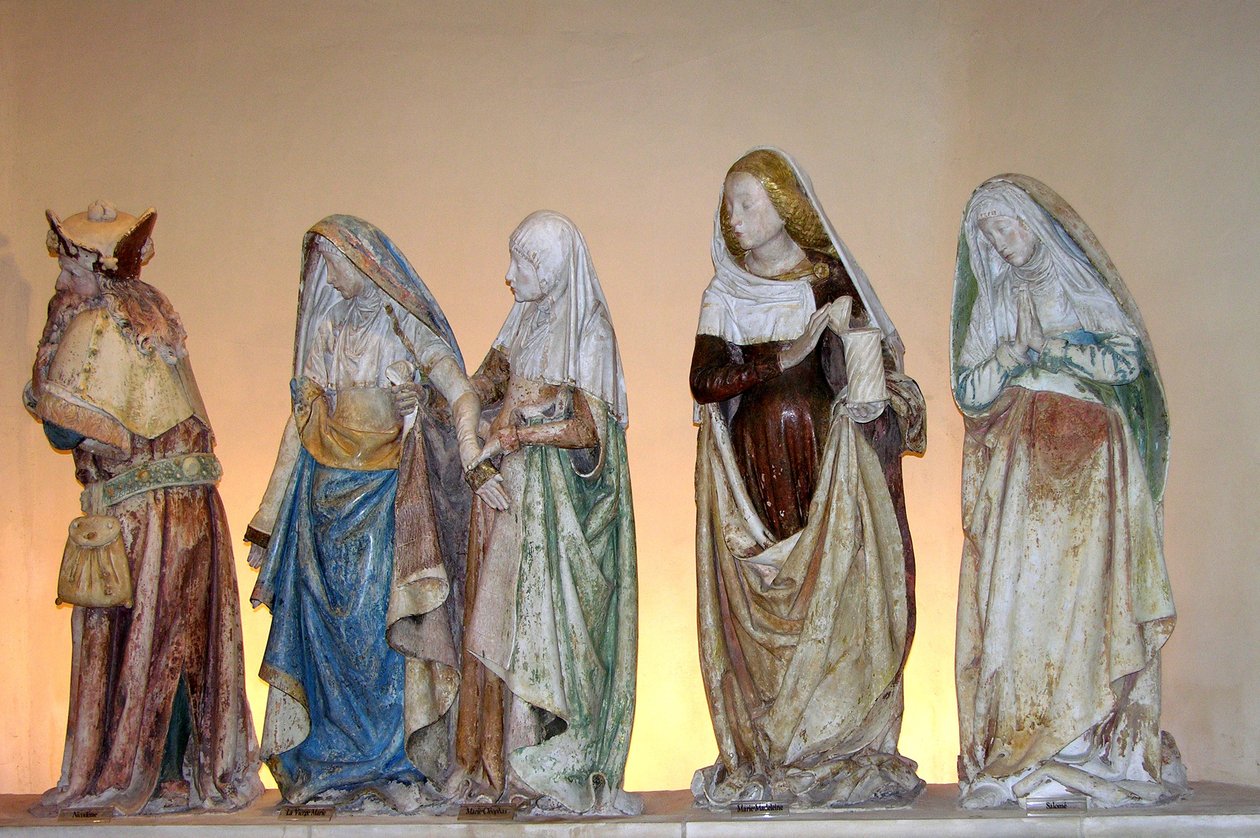 A síremlék, 1490 (festett kő) (részlet) alkotó: French School
