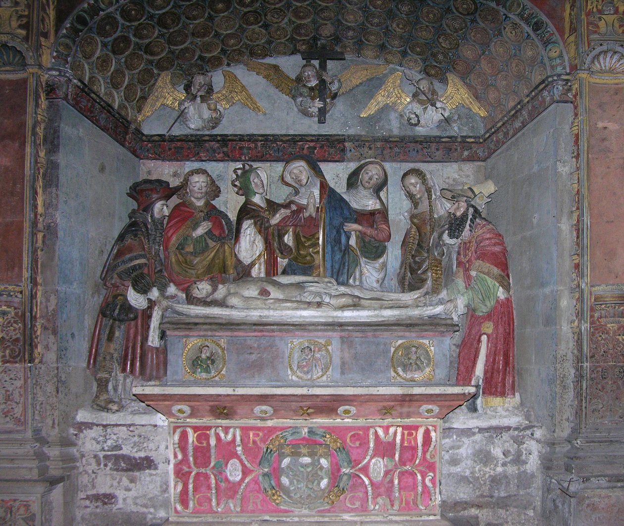 A síremlék, 1523 körül (festett kő) alkotó: French School
