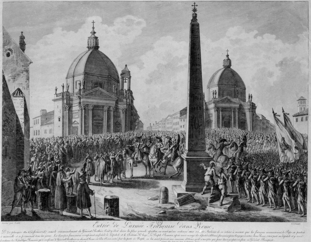 A francia hadsereg bevonulása Rómába Berthier marsall vezetésével, 1798. február 15. alkotó: French School