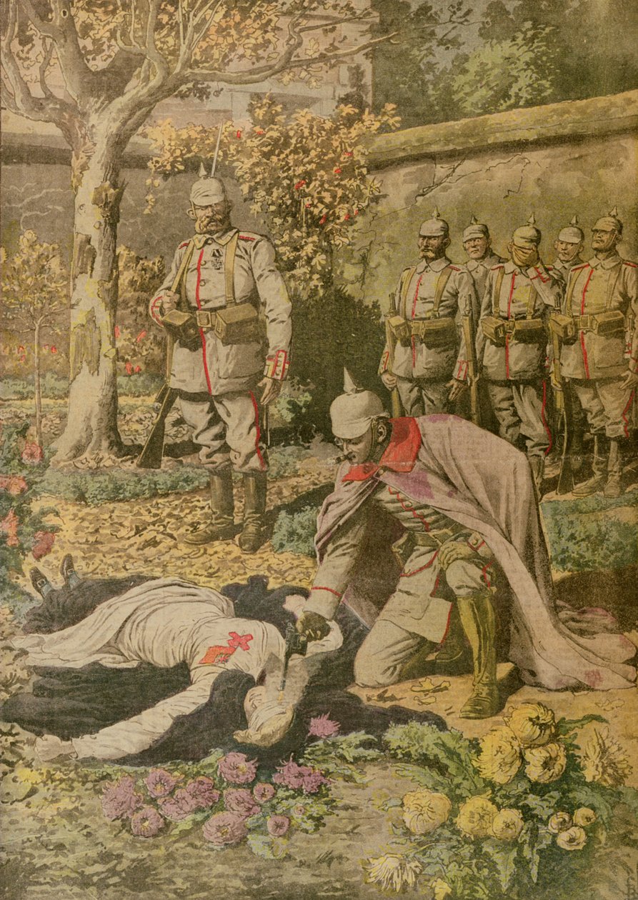 Edith Cavell (1865-1915) kivégzése a Le Petit Journalból, 1915. november alkotó: French School
