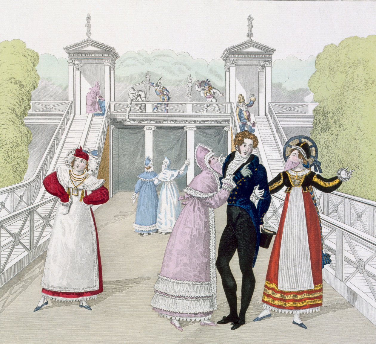 A vásártéri csúszda a Salle de lOdeonban, a Le Bon Genre 101-es táblája, 19. század eleje alkotó: French School