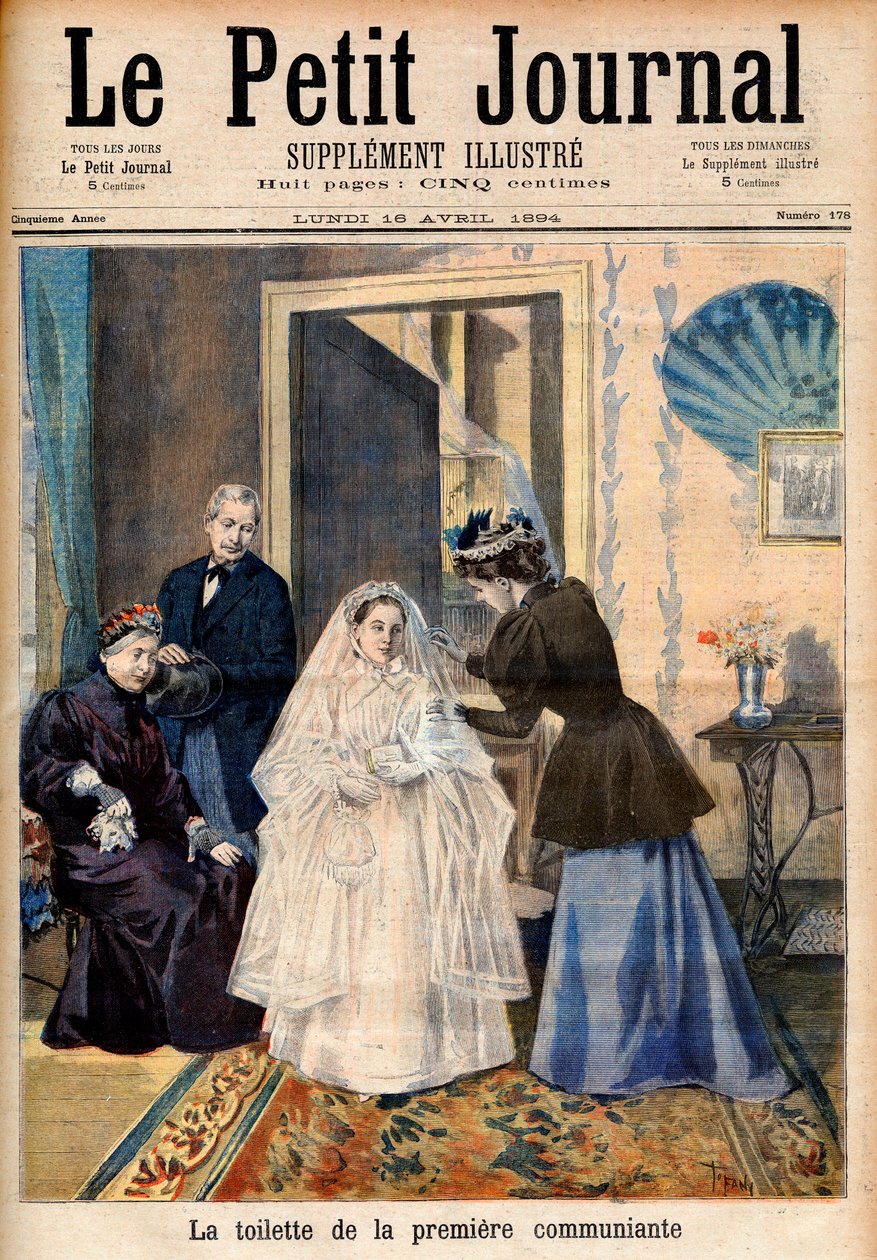 Az első kommunikáns, illusztráció a „Le petit Journal”-ból alkotó: French School