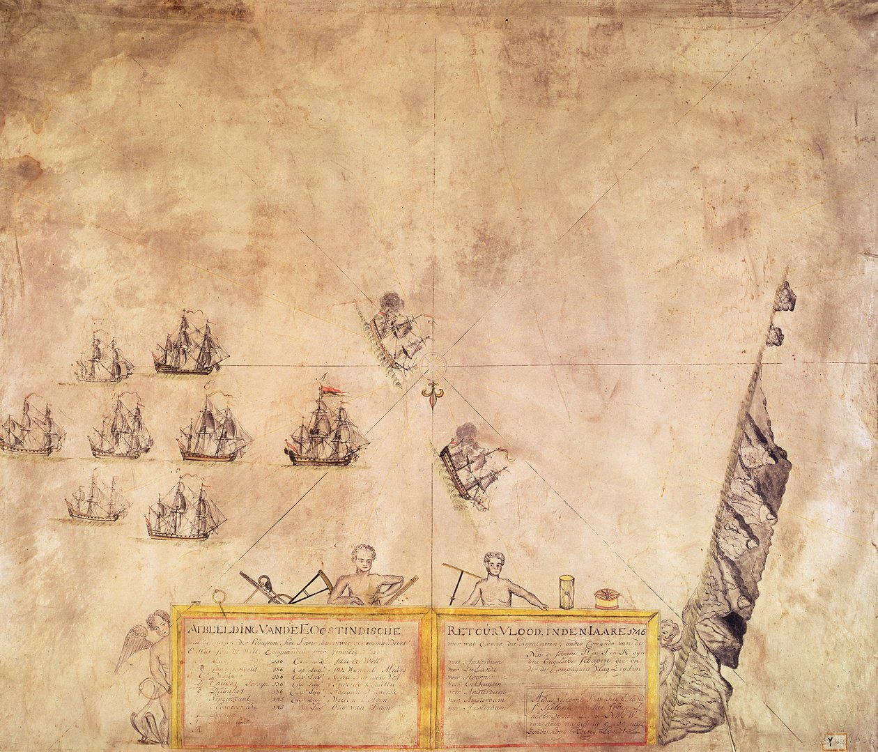 A Dutch India Company Flottája a St. Helena mellett, 1746 alkotó: French School
