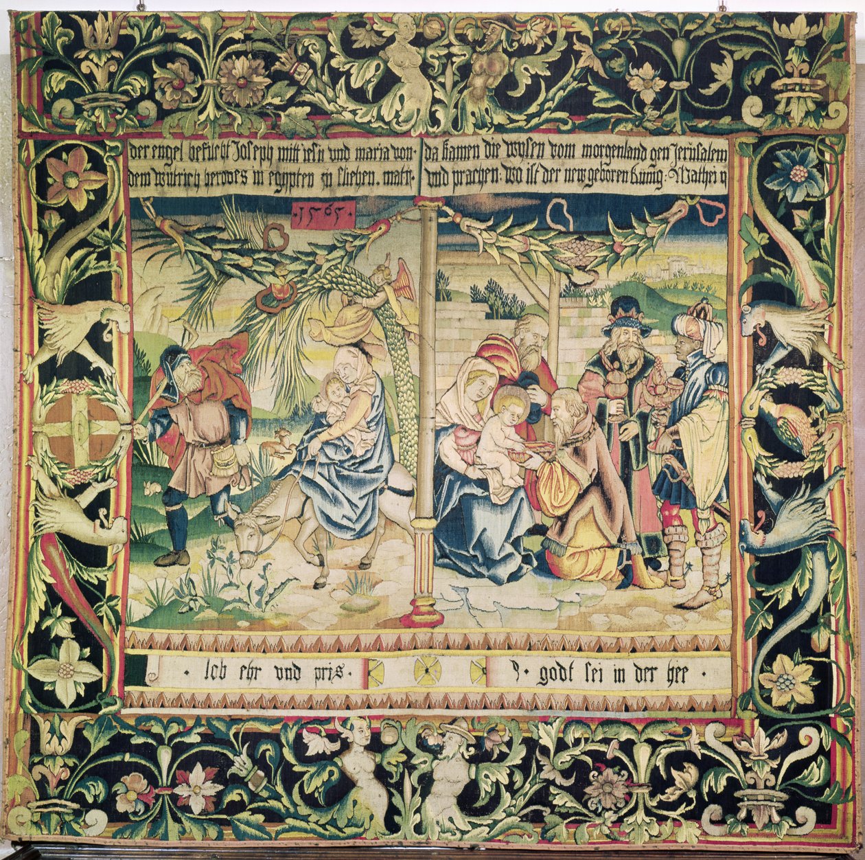 A menekülés Egyiptomba és a mágusok imádása, 1565 alkotó: French School
