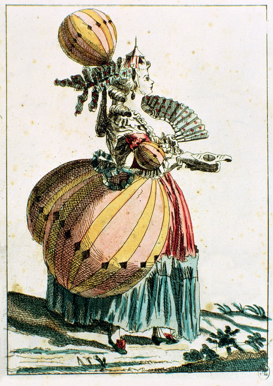 The Flying Coquette, 1784 körül (színes metszet) alkotó: French School
