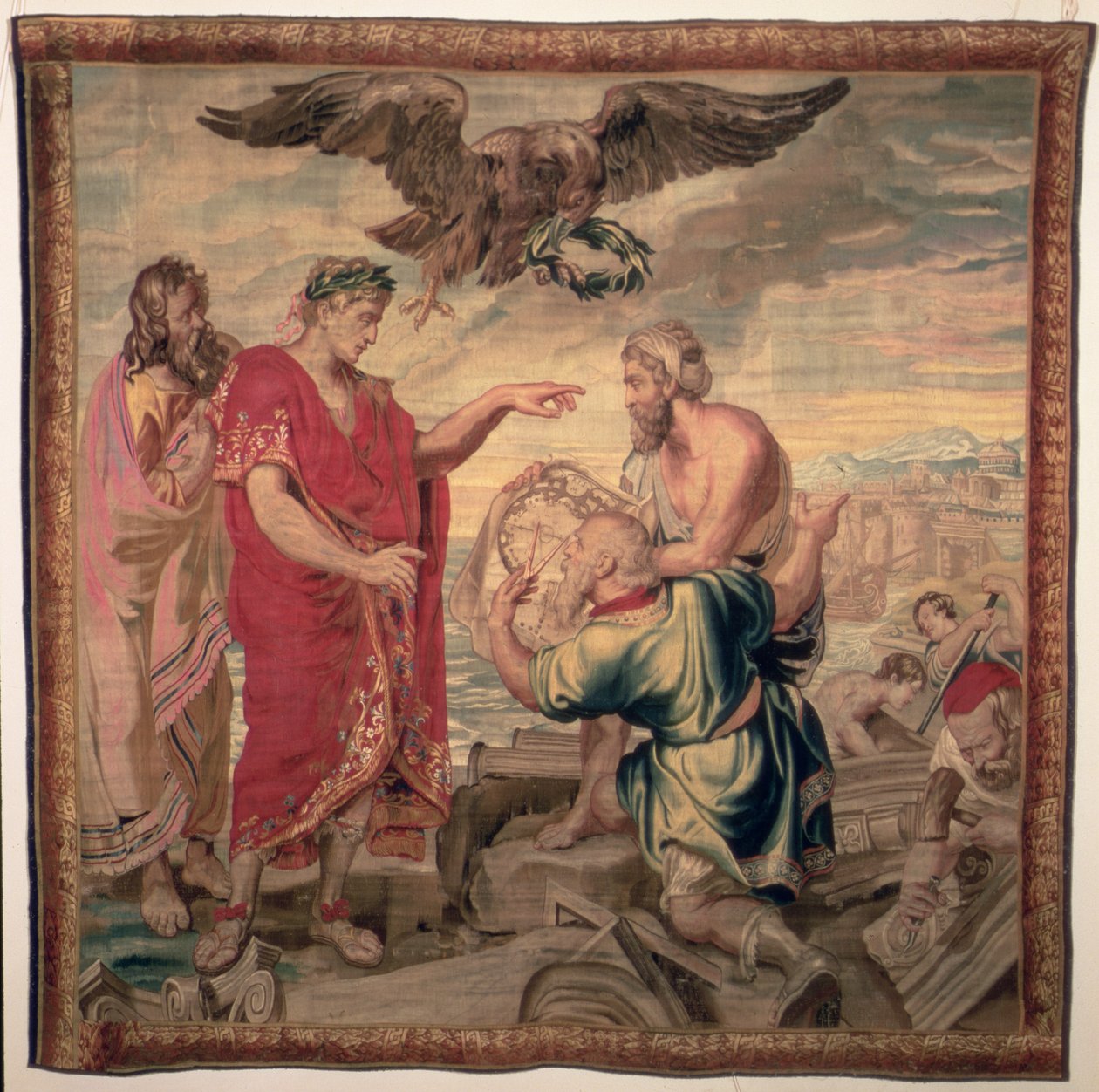 Konstantinápoly alapítása, A Konstantin császár története sorozatból, Raphael de la Planche gyár, Párizs, 1633-68 alkotó: French School