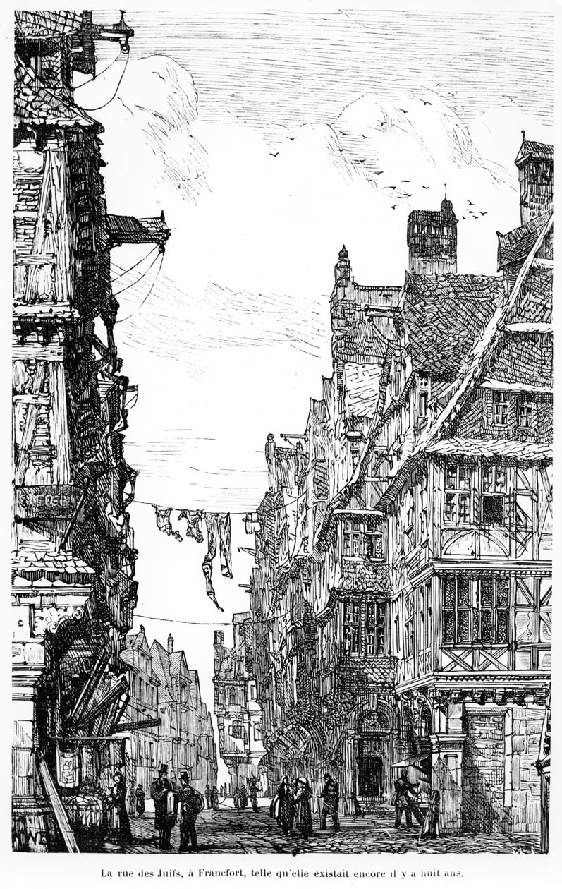 A Frankfurt Judengasse, 1860-70 körül alkotó: French School