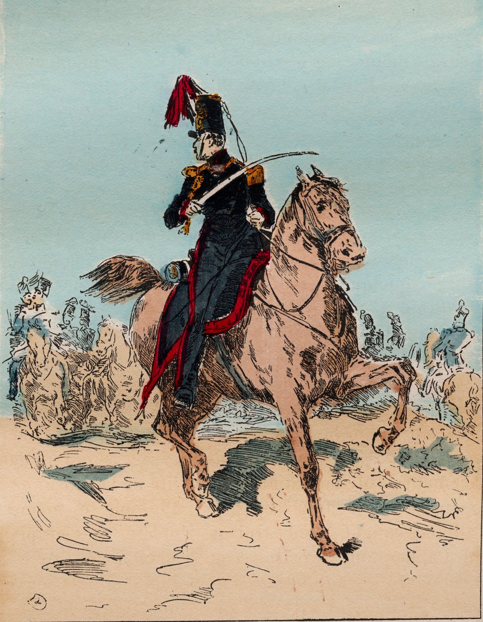 A francia armee Louis Philippe uralkodása alatt 1830-tól 1848-ig - Tüzérség ló ütegben - Metszet 1882-ből a „Histoire de dix ans: 1830-1840”-ben” Louis-Blanc (1811-1882) alkotó: French School
