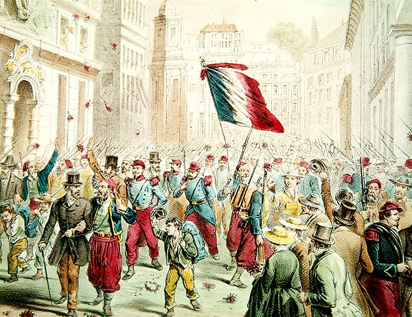 A franciák belépése Genovába 1859-ben (színes metszet) alkotó: French School