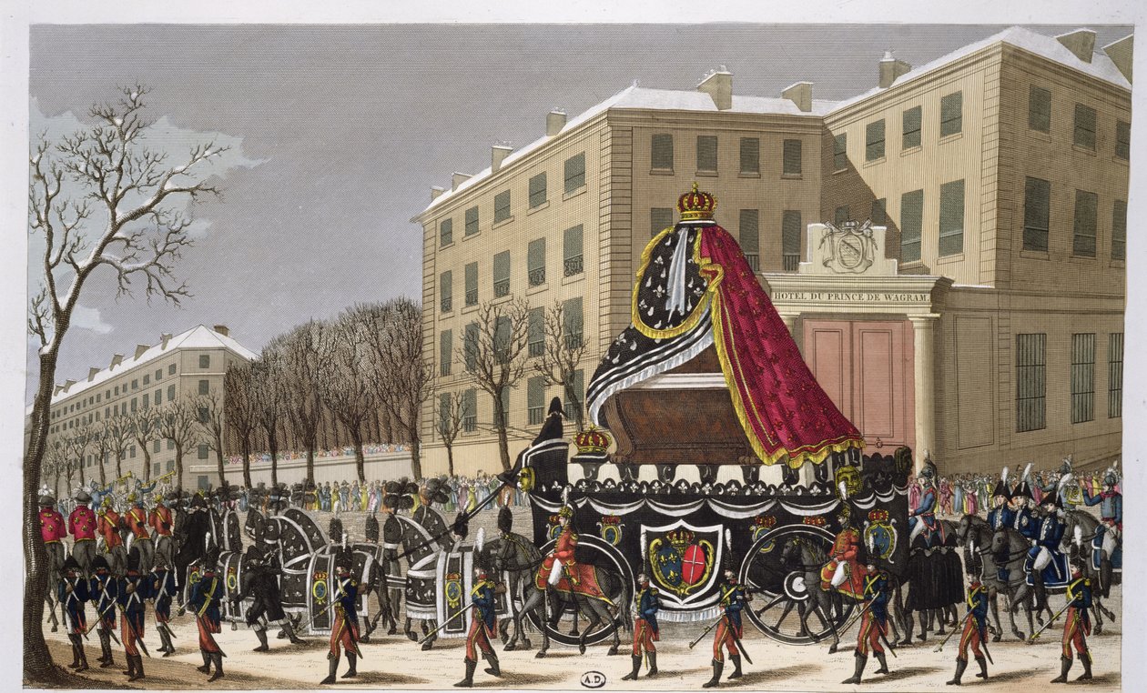Lajos (1754-93) és Marie-Antoinette (1755-93) temetési menete 1815. január 21-én alkotó: French School