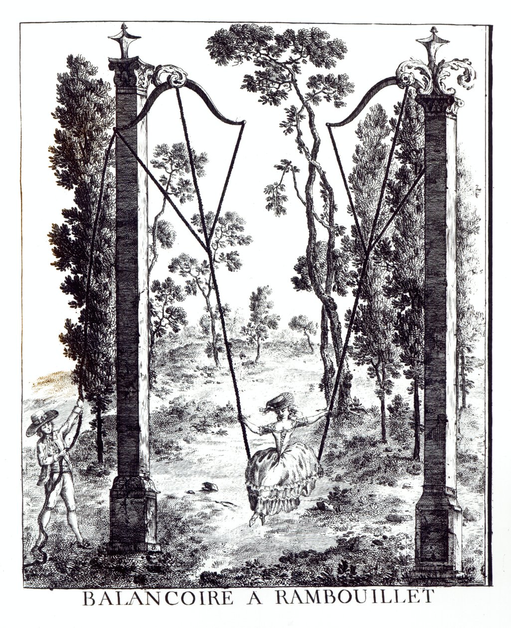 A Rambouillet-i kerti hinta, George Louis le Rouge Details des Nouveaux Jardins a la Mode című művéből, 1775-78. alkotó: French School