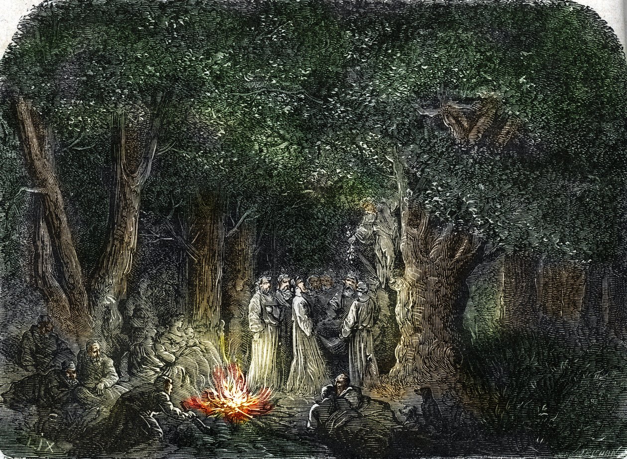 A gallok és papjaik vagy druidák (metszet) 1864 alkotó: French School