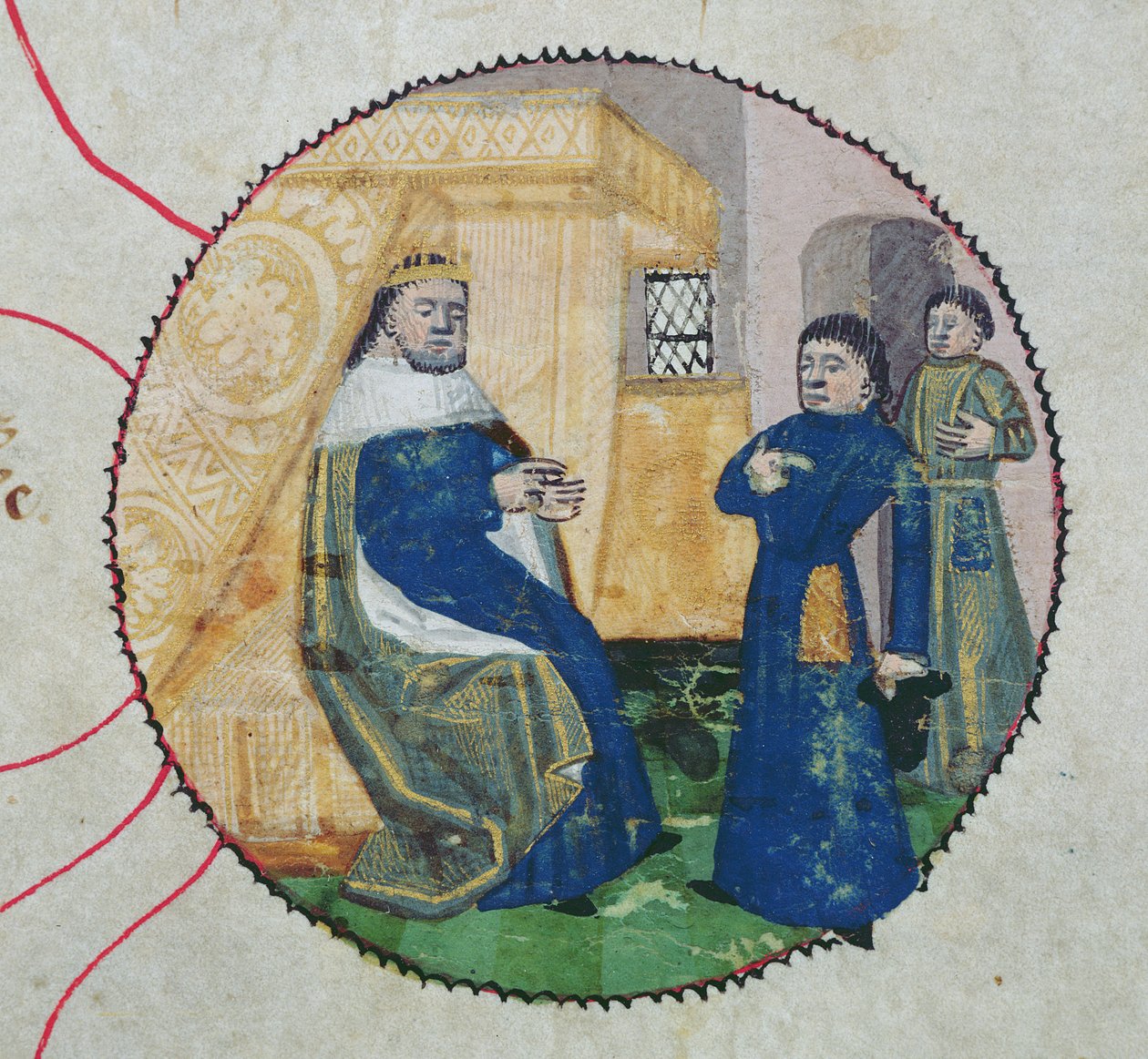V. és VI. Károly genealógiája, VI. Károly (1368-1422) részlete (vellum) alkotó: French School