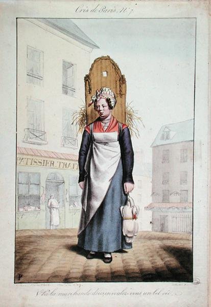 A lúdkereskedő, 7. szám a "Párizs kiáltásai" sorozatból, 1820 körül (színes litográfia) alkotó: French School