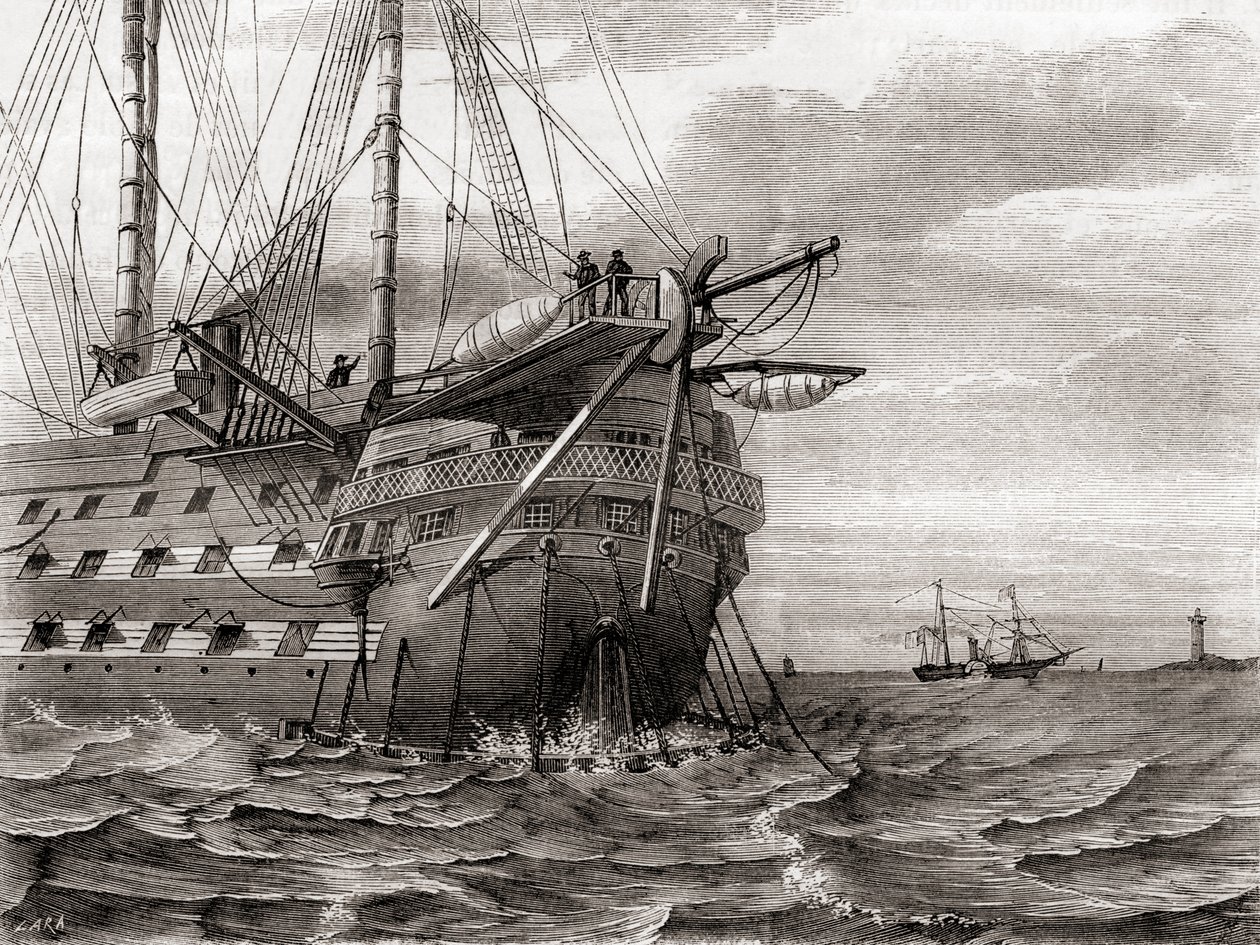 A HMS Agamemnon a transzatlanti távírókábel lefektetése, augusztus 2 alkotó: French School