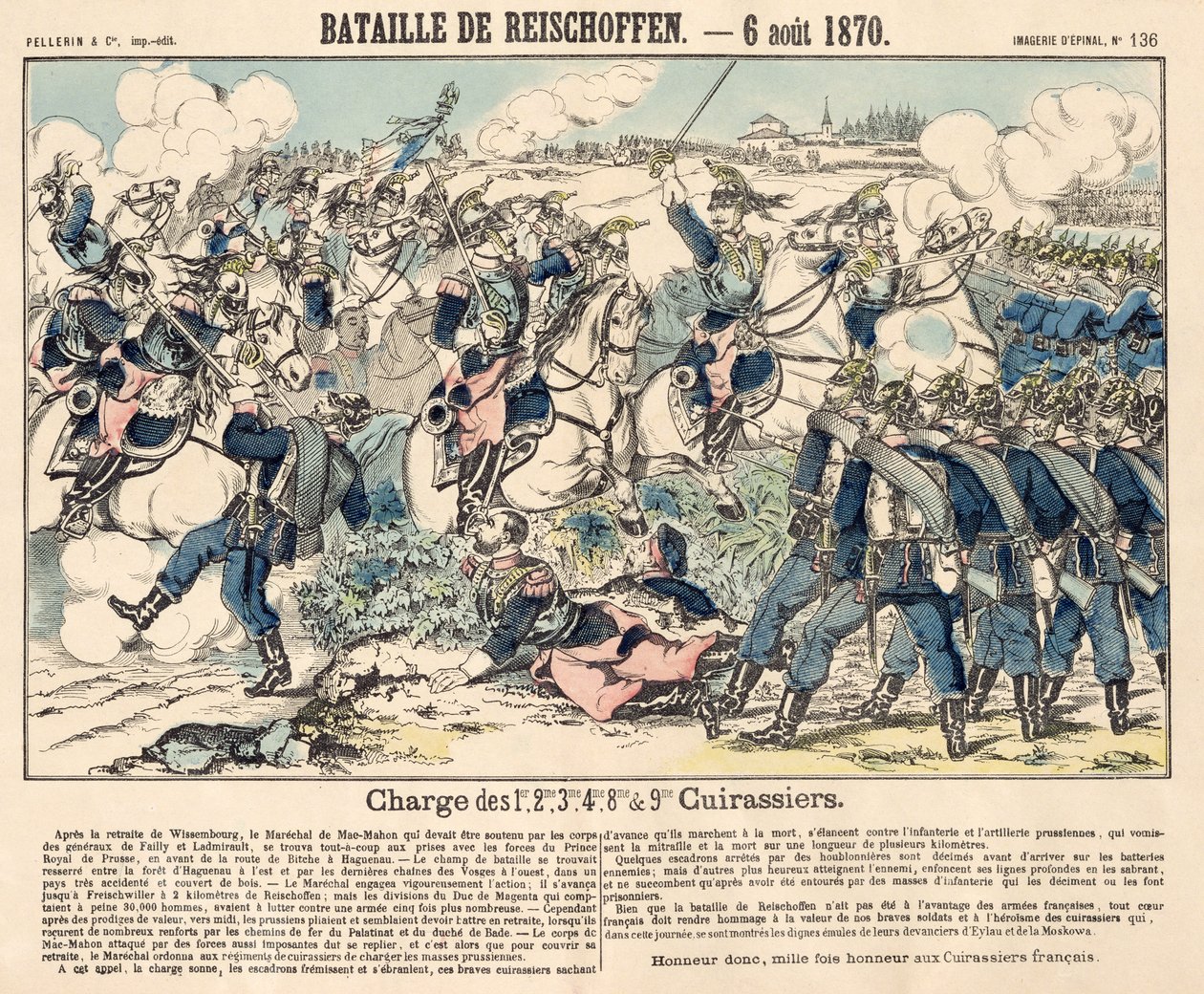A francia lovasság hősi rohama a reichshoffeni csata során, 1870. augusztus 6. alkotó: French School