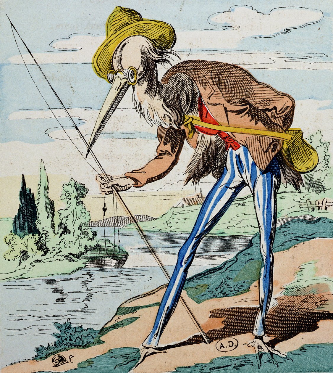 A gém, a Fables de la Fontaine-ből alkotó: French School