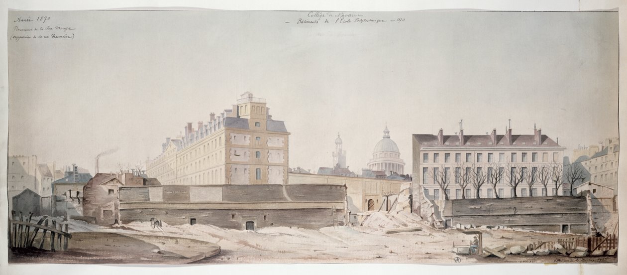 A lyuk a Rue Monge-on, a Navarrai Főiskola és a Párizsi Műszaki Iskola, 1870 alkotó: French School