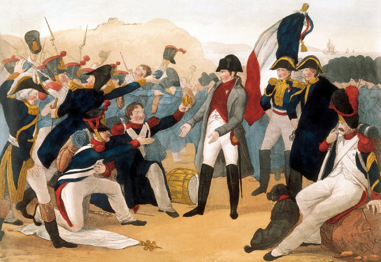 Száz nap (1815. március 1-től június 18-ig): I. Bonaparte Napóleon (1769-1821) visszatérése Elba szigetéről, március 5. alkotó: French School