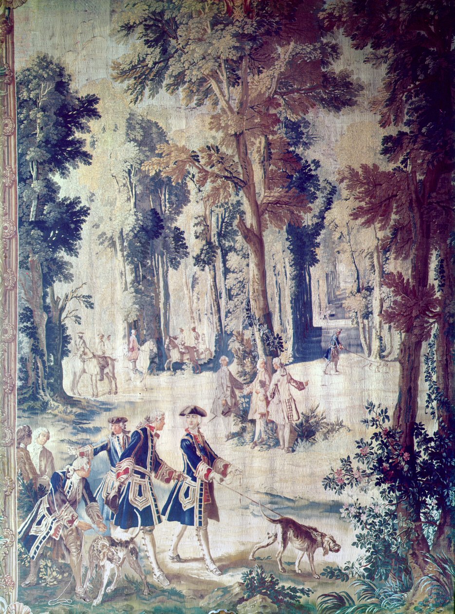 XV. Lajos vadászata, gobelin, 18. század közepe (szőttes) alkotó: French School